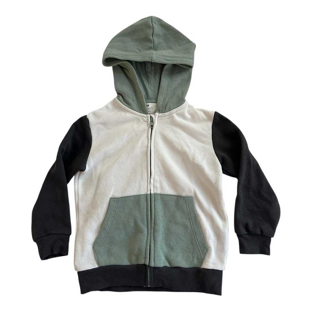 NWOT H&M Kids Colorblock Zip Hoodie – Size 3-4Y